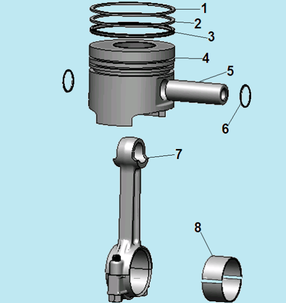 6 ПОРШЕНЬ - ШАТУН ГЕНЕРАТОР CHAMPION DG10000E-3