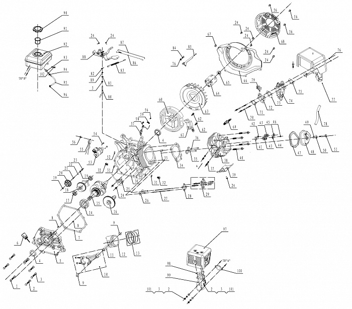 2 ПОРШЕНЬ - ЦИЛИНДР - КОЛЬЦА - СТАРТЕР МОТОПОМПА CHAMPION GTP101E